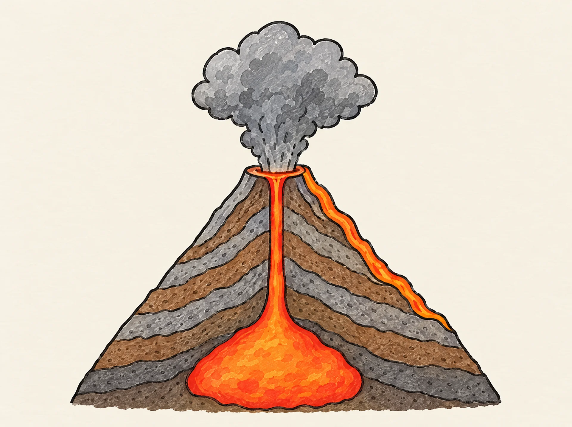 Volcano diagram animation