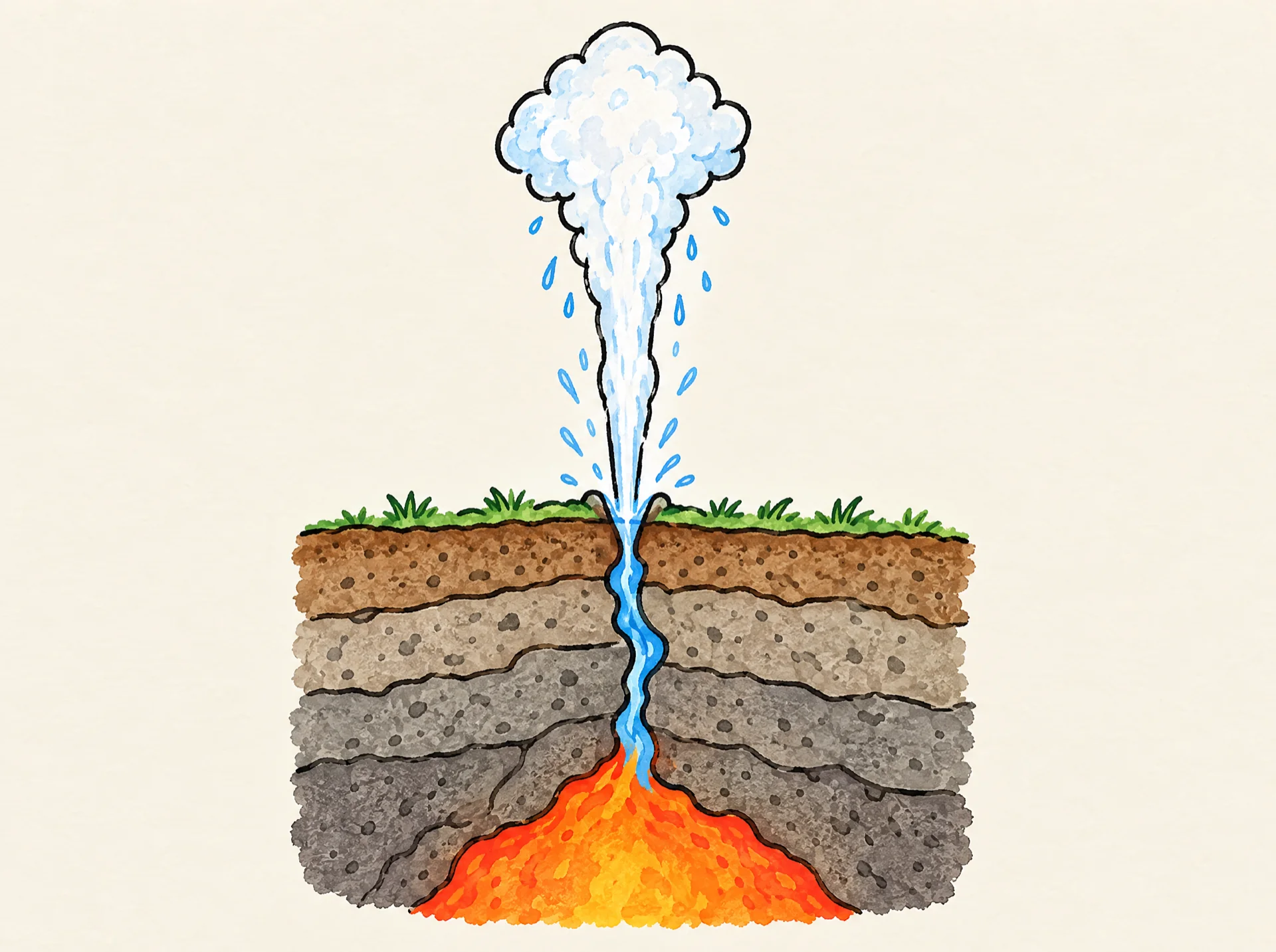 Der Geysir als Whiteboard-Animation