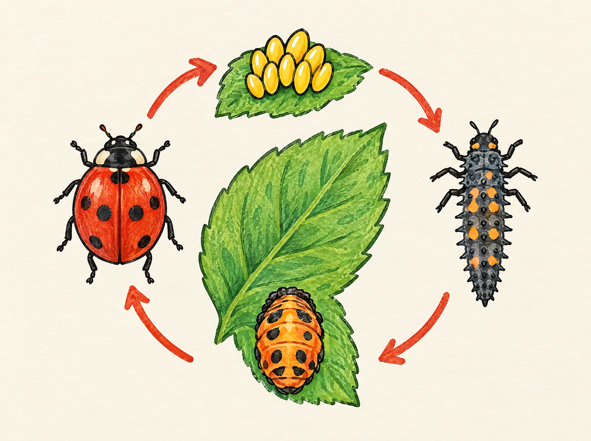 Ladybug life cycle animation | WhiteboardAnimation.ai